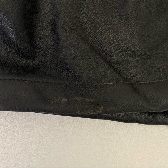 Maniere De Voir Tacked Vegan Leather Flared Trousers High Waist Pant Black 0 - Picture 15 of 16